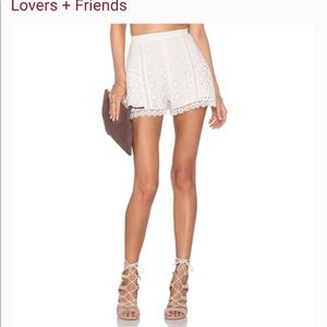 Lovers and friends white crochet lace shorts skirt